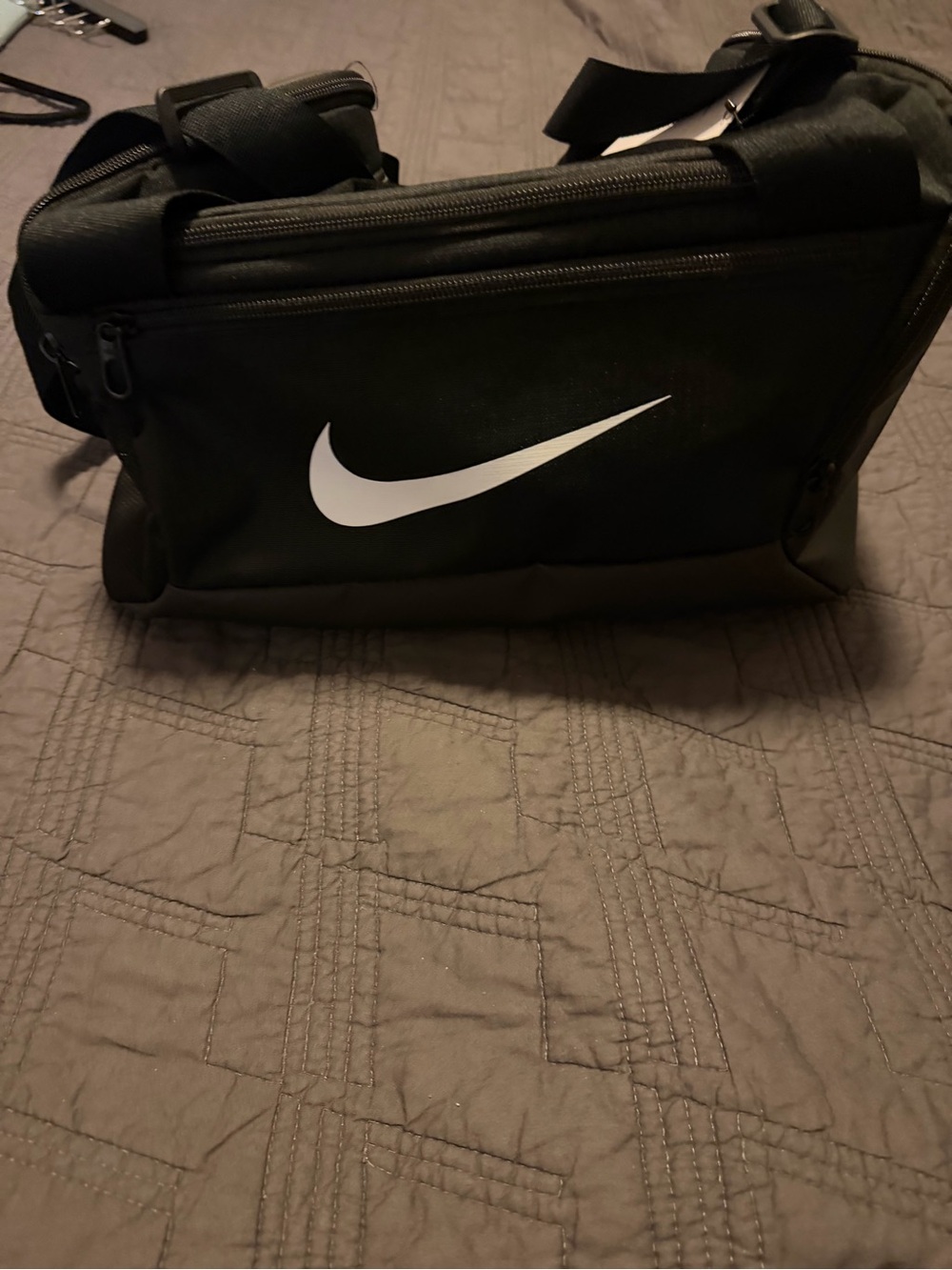 Nike Black Messenger Bag with White Swoosh